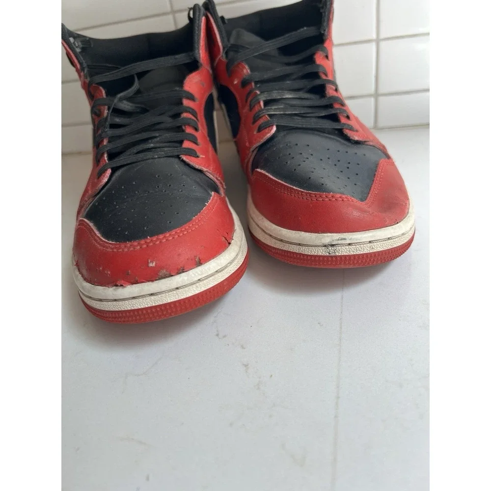 MEN'S AIR JORDAN 1 MID BLACK WHITE GYM RED SHOES DQ8426 061